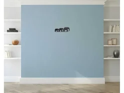 EPIKASA Decoratieve Wandplaat-Metalen Decoratie Olifant 4, Zwart, 50X1,5X15 Cm,