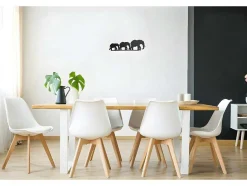 EPIKASA Decoratieve Wandplaat-Metalen Decoratie Olifant 4, Zwart, 50X1,5X15 Cm,