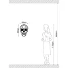 EPIKASA Decoratieve Wandplaat-Metalen Decoratie Schedel 1, Zwart, 35X1,5X50 Cm,