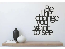 EPIKASA Decoratieve Wandplaat-Metalen Decoratie The Change, Zwart, 62X1,5X70 Cm,