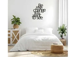 EPIKASA Decoratieve Wandplaat-Metalen Decoratie The Change, Zwart, 62X1,5X70 Cm,