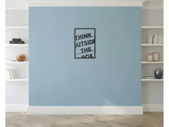 EPIKASA Decoratieve Wandplaat-Metalen Decoratie Think Outside The Box 2, Zwart, 50X1,5X70 Cm,