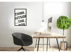 EPIKASA Decoratieve Wandplaat-Metalen Decoratie Think Outside The Box 2, Zwart, 50X1,5X70 Cm,