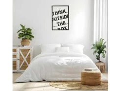 EPIKASA Decoratieve Wandplaat-Metalen Decoratie Think Outside The Box 2, Zwart, 50X1,5X70 Cm,