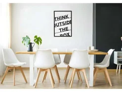 EPIKASA Decoratieve Wandplaat-Metalen Decoratie Think Outside The Box 2, Zwart, 50X1,5X70 Cm,