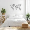 EPIKASA Decoratieve Wandplaat-Metalen Decoratie Wereldkaart 4, Zwart, 120X1,5X72 Cm,