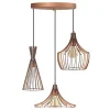OZAIA Hanglamp-Metalen Hanglamp Mezopotamya - 3 Kappen - B55 X H113 Cm - Koperkleurig