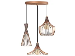 OZAIA Hanglamp-Metalen Hanglamp Mezopotamya - 3 Kappen - B55 X H113 Cm - Koperkleurig