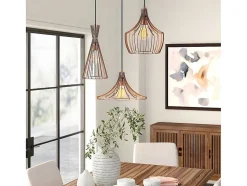 OZAIA Hanglamp-Metalen Hanglamp Mezopotamya - 3 Kappen - B55 X H113 Cm - Koperkleurig