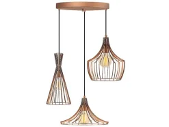 OZAIA Hanglamp-Metalen Hanglamp Mezopotamya - 3 Kappen - B55 X H113 Cm - Koperkleurig