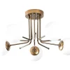 OZAIA Plafondlamp-Metalen Plafondlamp Met 5 Lampen Daisy - D80 X H34 Cm - Wit En Goud
