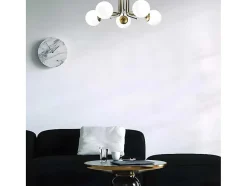 OZAIA Plafondlamp-Metalen Plafondlamp Met 5 Lampen Daisy - D80 X H34 Cm - Wit En Goud