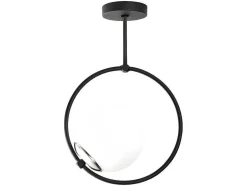 OZAIA Plafondlamp-Metalen Plafondlamp Met Glazen Bol Dulonay - H39 Cm - Zwart En Wit