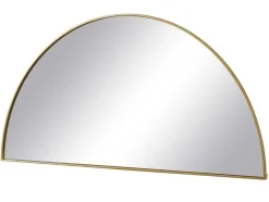 OZAIA Aanbiedingen: Woonaccessoires-Metalen Spiegel Met Halve Cirkel Design - B.50 X H.100 Cm - Goudkleurig - Gavra