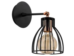 OZAIA Wandlamp-Metalen Wandlamp Kemah - D15 Cm X H24 Cm - Zwart