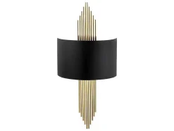 OZAIA Wandlamp-Metalen Wandlamp Sangarius - B22 X H75 Cm - Zwart En Goud