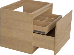 Vente-unique Wastafelmeubel-Meubel Onder Wastafel Met Engelse Lade - Eikenfineer - 60 Cm - Mesliva