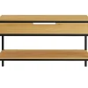 Vente-unique Wastafelmeubel-Meubel Onder Wastafel Van Licht Teakhout En Metaal - 120 Cm - Tukad