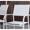 Vente-unique Tuinset-Mexico Tuinmeubelset Tafel O140Cm En 6 Stoel Santorini Wit, Naturel.