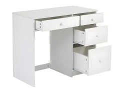 ModernLuxe Kinderbed Hoogslaper-Mezzaninebed 90X200 Cm - Met Opbergmeubel En Bureau - Massief Hout - Wit