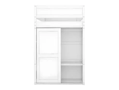 ModernLuxe Kinderbed Hoogslaper-Mezzaninebed 90X200Cm - Multifunctioneel Kinderbed - Voorzien Van Kledingkast En Bureau - In Massief Grenen - Wit