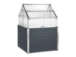 EXPERTLAND Tuinkas-Mini-Tuinkas Van Polycarbonaat En Structuur Van Aluminium - L120 X B120 X H169 Cm - Antraciet - Genista