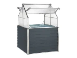 EXPERTLAND Tuinkas-Mini-Tuinkas Van Polycarbonaat En Structuur Van Aluminium - L120 X B120 X H169 Cm - Antraciet - Genista