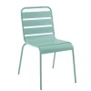 MYLIA Tuinset-Mirmande Metalen Eettafelset Voor Buiten - Een Tafel D.110 Cm En 4 Stapelbare Stoelen - Amandelgroen