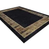 RugsX Groot Tapijt-Miro 51223.806 Tapijt Wasbaar Kader, Grieks Antislip - Zwart / Goud 200X290 Cm