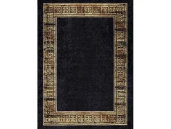 RugsX Groot Tapijt-Miro 51223.806 Tapijt Wasbaar Kader, Grieks Antislip - Zwart / Goud 200X290 Cm