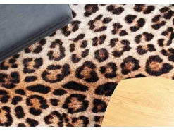 RugsX Klein Tapijt-Miro 51568.804 Tapijt Wasbaar Luipaardpatroon Antislip - Creme / Bruin 120X170 Cm