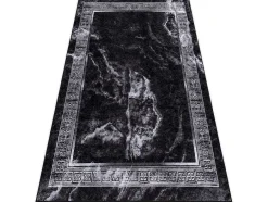 RugsX Klein Tapijt-Miro 51278.810 Tapijt Wasbaar Marmer, Grieks Antislip - Zwart / Wit 140X190 Cm