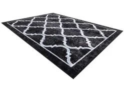 RugsX Groot Tapijt-Miro 51639.806 Tapijt Wasbaar Trellis Geruite Antislip - Zwart 200X290 Cm