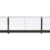 ModernLuxe Tv-Meubel-Modern Tv-Meubel 190Cm Met 3 Deuren En 2 Lades - Glanzend Wit & Zwart