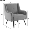 ModernLuxe Fauteuil Stof Fluweel / Suedine-Moderne Loungestoel - Enkele Bank Met Armleuningen - Metalen Poten - Grijs