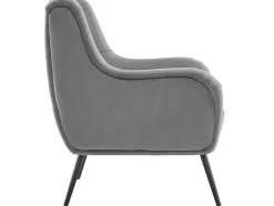 ModernLuxe Fauteuil Stof Fluweel / Suedine-Moderne Loungestoel - Enkele Bank Met Armleuningen - Metalen Poten - Grijs