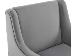 ModernLuxe Fauteuil Stof Fluweel / Suedine-Moderne Loungestoel - Enkele Bank Met Armleuningen - Metalen Poten - Grijs