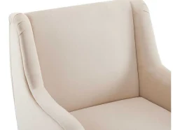 ModernLuxe Fauteuil Stof Fluweel / Suedine-Moderne Loungestoel - Enkele Bank Met Armleuningen - Metalen Poten - Beige