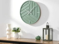 OZAIA Wandklok-Moderne Wandklok - D. 50 Cm - Groen En Zilverkleurig - Herti