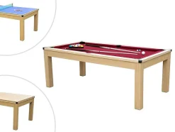 Vente-unique Spel Voor Binnen-Modulaire Tafel - Biljart En Pingpong Balthazar - 213 X 112 X 81,5 Cm - Rood