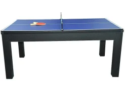 Vente-unique Eettafel-Moduleerbare Tafel - Biljart En Tafeltennis - L182 X B102 X H80 Cm - Zwart - Sousa
