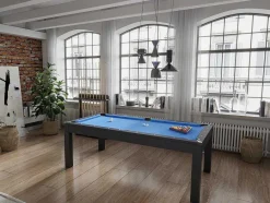 Vente-unique Eettafel-Moduleerbare Tafel - Biljart En Tafeltennis - L182 X B102 X H80 Cm - Zwart - Sousa