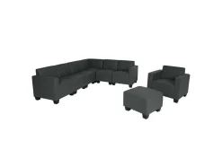 Vente-unique Bankstel 3+2-Moncalieri Bankstel (2-Delig), Donkergrijs