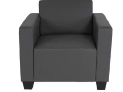 Vente-unique Set Zitbank + Fauteuil-Moncalieri Bankstel (4-Delig), Donkergrijs