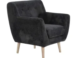 Vente-unique Fauteuil Met Holle Rugleuning-Monte Fauteuil Donkergrijs.
