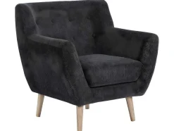 Vente-unique Fauteuil Met Holle Rugleuning-Monte Fauteuil Donkergrijs.