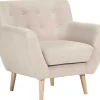 Vente-unique Fauteuil Met Holle Rugleuning-Monte Fauteuil Zandkleurig.