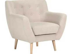 Vente-unique Fauteuil Met Holle Rugleuning-Monte Fauteuil Zandkleurig.