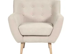 Vente-unique Fauteuil Met Holle Rugleuning-Monte Fauteuil Zandkleurig.