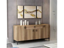 Homemania Ladekast-Moon Multifunctioneel Kabinet, Walnoot, 160X42X75 Cm, Epikasa